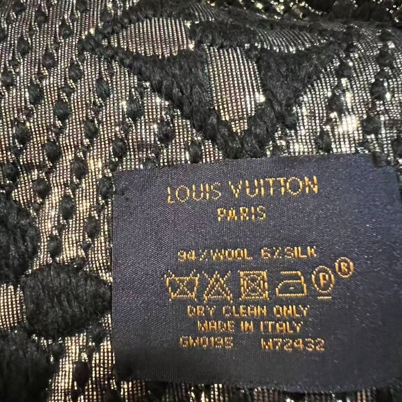 Louis Vuitton Monogram Logomania Black Scarf - Picture 6 of 6